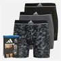 adidas Heren Active Micro Flex Drie Pak Boxers Zwart / Grijs