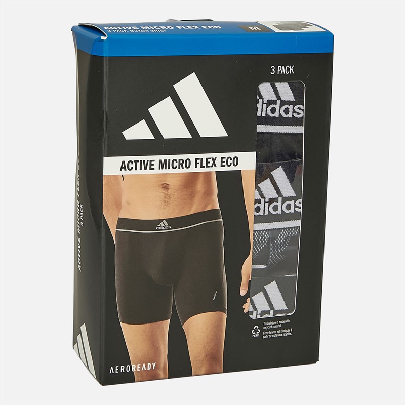 adidas Heren Active Micro Flex Drie Pak Boxers Zwart / Grijs
