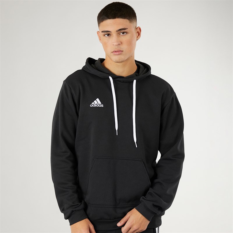 adidas Herren Entrada 22 Pullover Sweat Kapuzenpullover Schwarz/Weiß