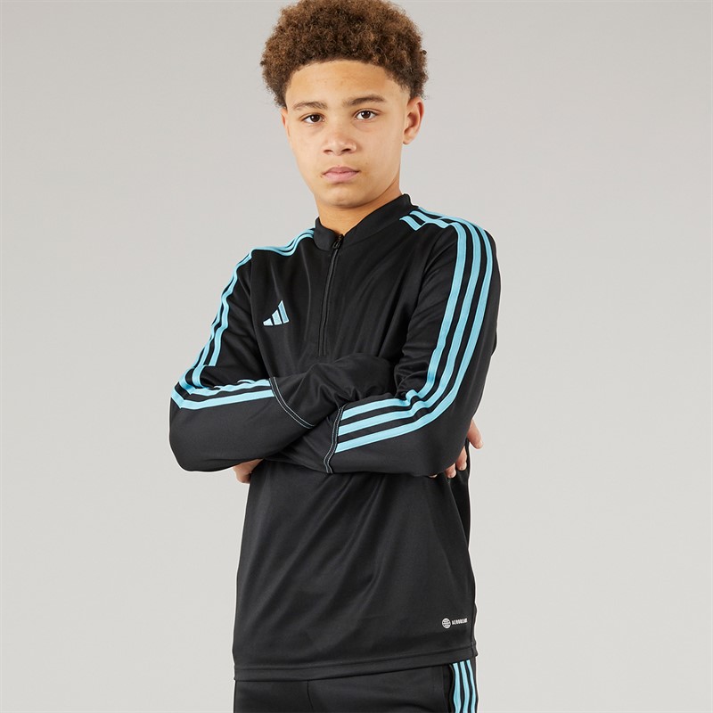 adidas Junior Tiro 23 Club Langarm Trainingsshirt Schwarz/Preloved Blau