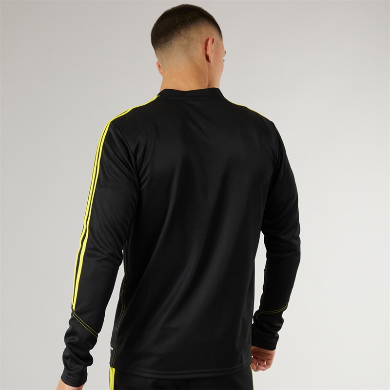 adidas Herren Tiro 23 Club 1/4 Zip Trainings Oberteil Schwarz/Hellgelb