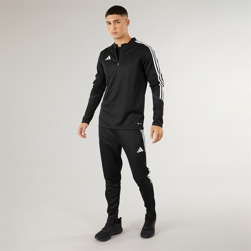 adidas Herren Tiro 23 Club 1/4 Zip Trainings Oberteil Schwarz/Weiß