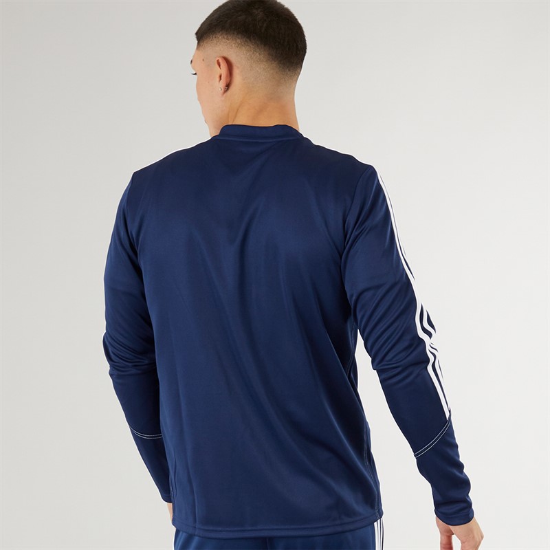 adidas Herren Tiro 23 Club 1/4 Zip Trainings Oberteil Marine/Weiß