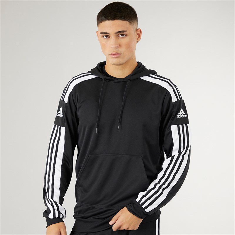 adidas Herren Squadra 21 Pullover Trainings Hoodie Schwarz/Weiß