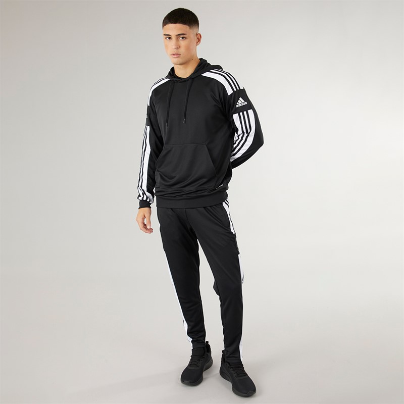 adidas Herren Squadra 21 Pullover Trainings Hoodie Schwarz/Weiß