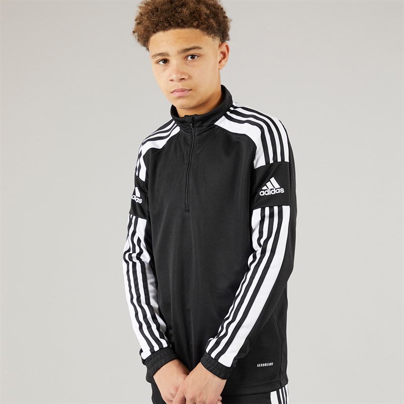 adidas Junior Squadra 21 Langarm Trainingsshirt Schwarz/Weiss