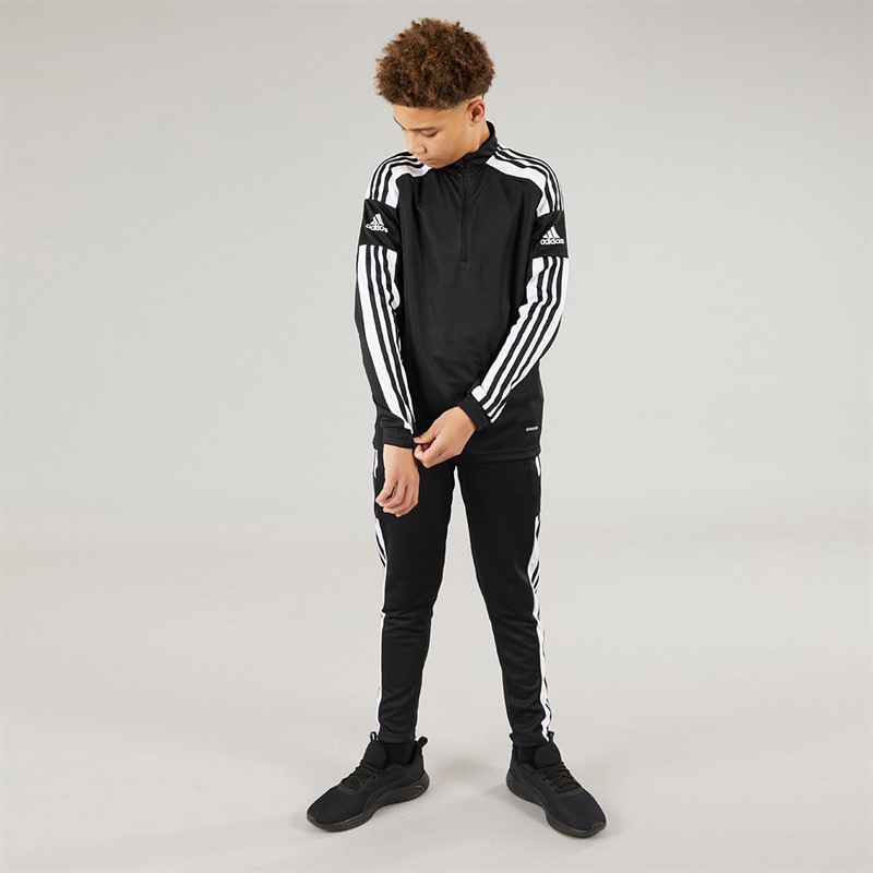 adidas Junior Squadra 21 Langarm Trainingsshirt Schwarz/Weiss