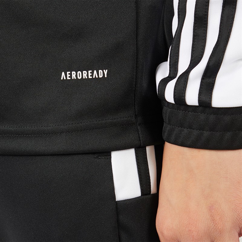 adidas Junior Squadra 21 Langarm Trainingsshirt Schwarz/Weiss