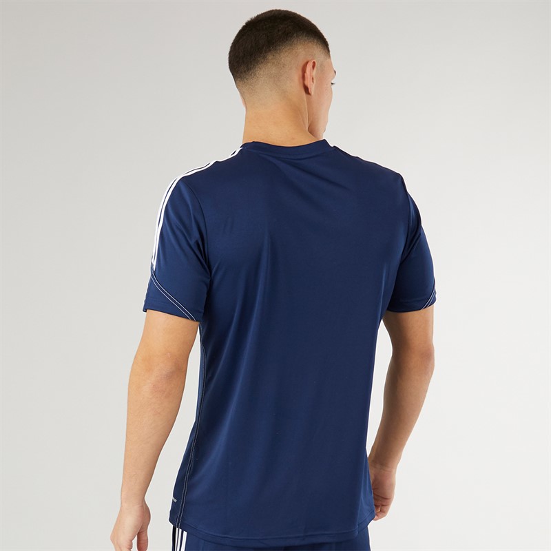 adidas Herren Tiro 23 Club Slim Trainings T Shirt Team Navy Blau 2/Weiss