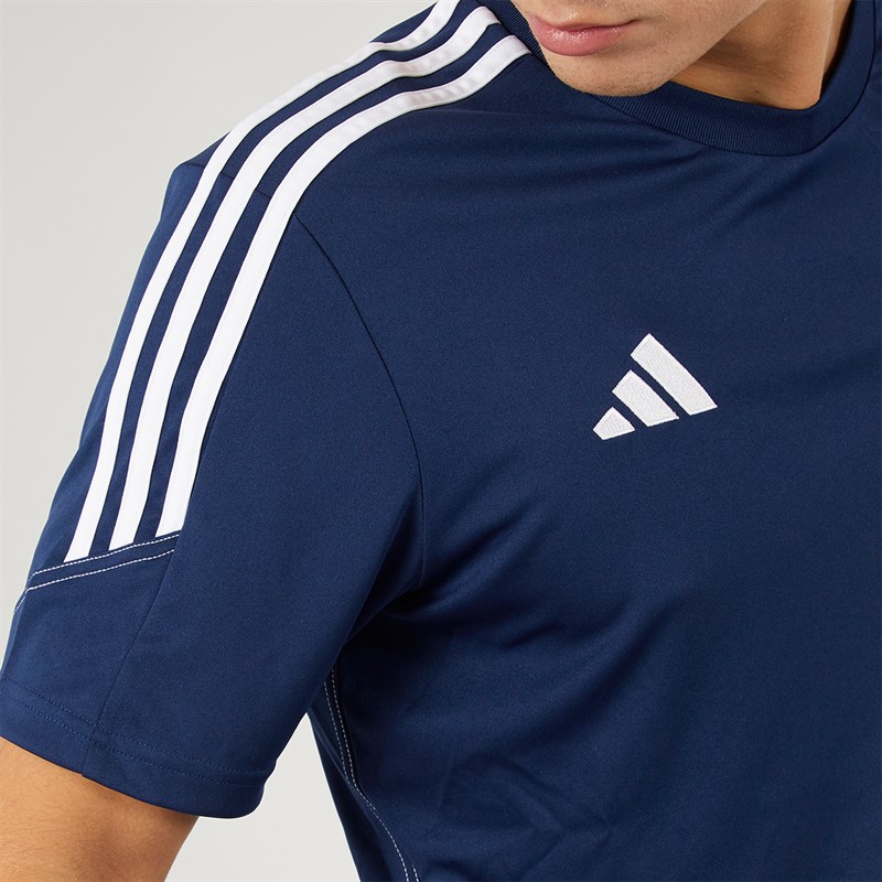 adidas Herren Tiro 23 Club Slim Trainings T Shirt Team Navy Blau 2/Weiss