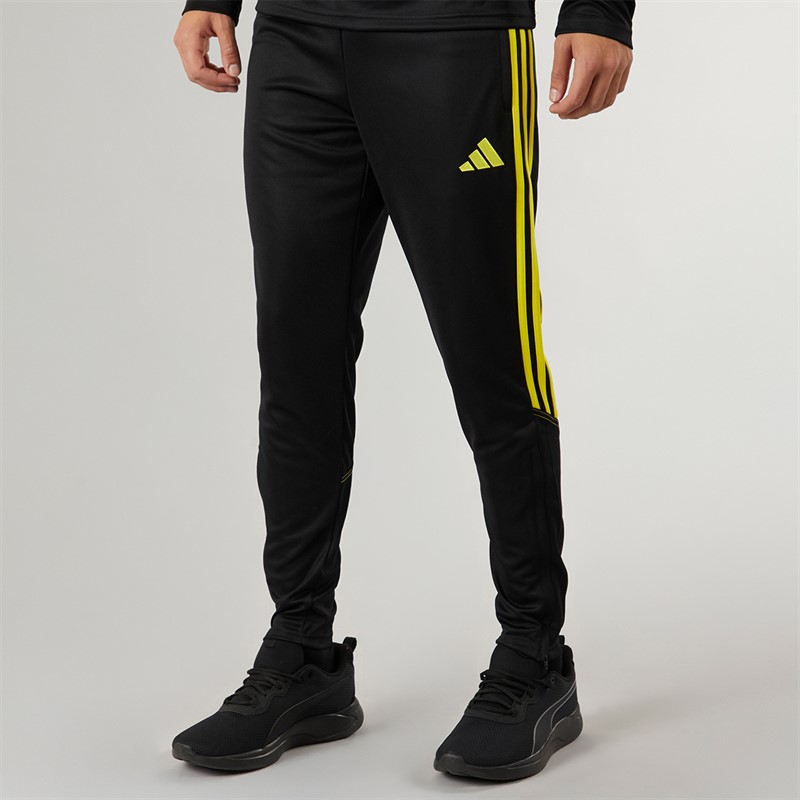 adidas Herren Tiro 23 Club Slim Trainingshose Schwarz/Hellgelb