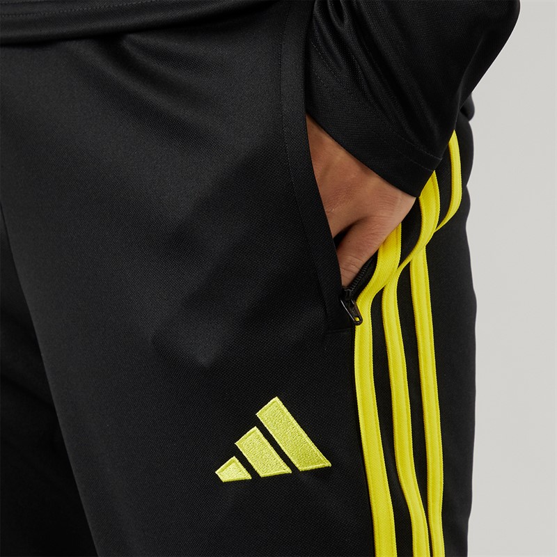 adidas Herren Tiro 23 Club Slim Trainingshose Schwarz/Hellgelb