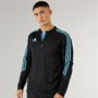 adidas Herren Tiro 23 Club 1/4 Zip Trainings Oberteil Schwarz/Preloved Blau