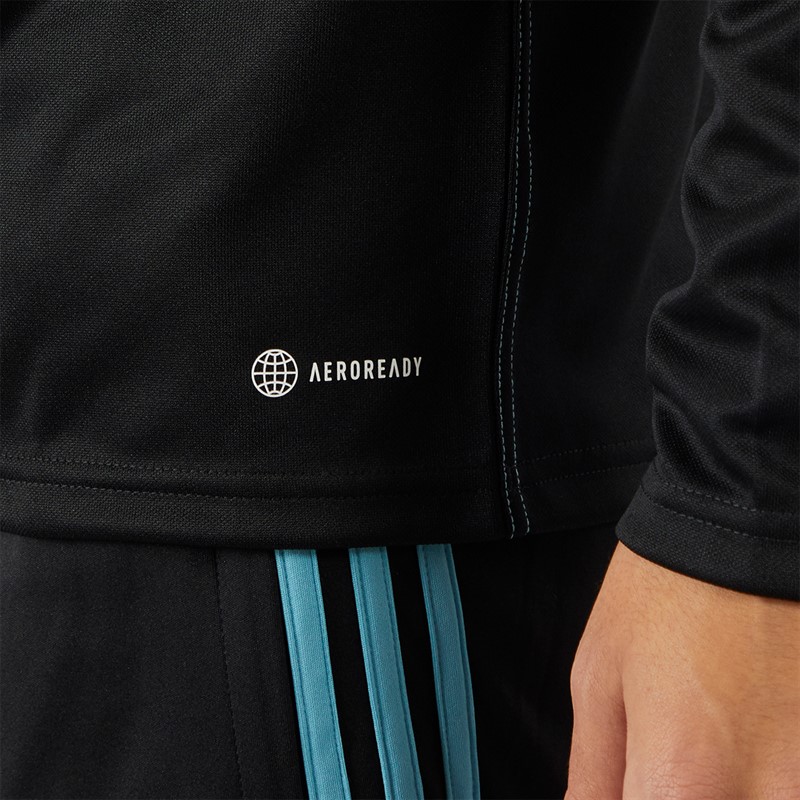 adidas Herren Tiro 23 Club 1/4 Zip Trainings Oberteil Schwarz/Preloved Blau