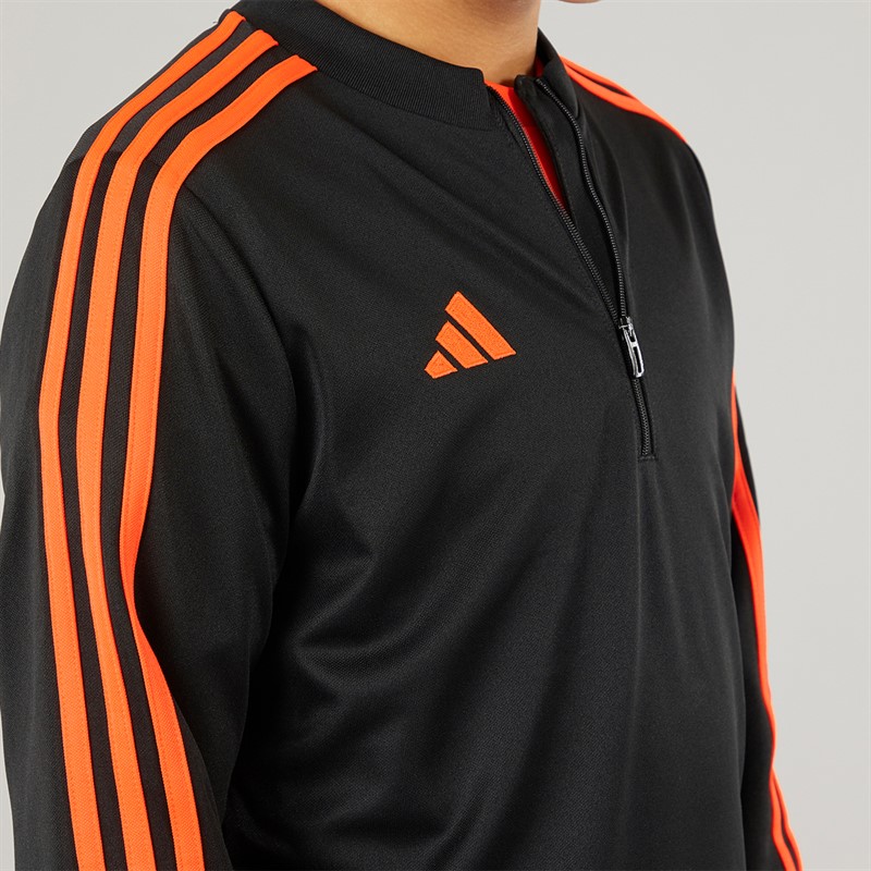 adidas Junior Tiro 23 Club Langarm Trainings Oberteil Schwarz/Signal Orange