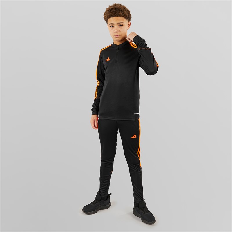 adidas Junior Tiro 23 Club Langarm Trainings Oberteil Schwarz/Signal Orange