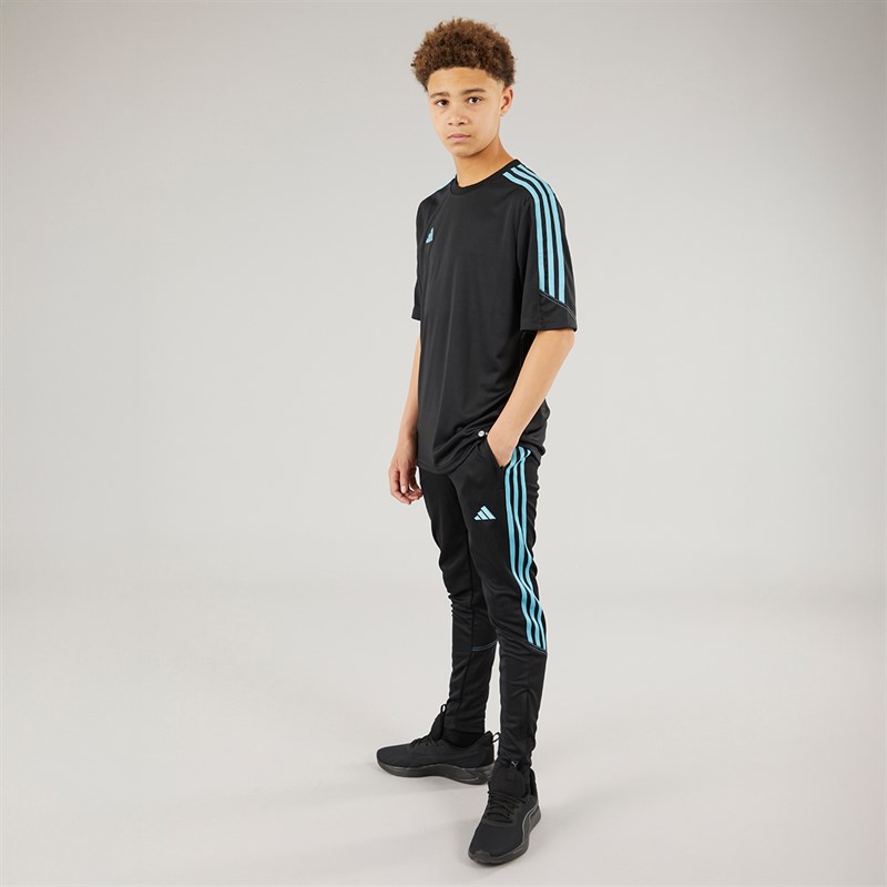 adidas Junior Tiro 23 Club Trainings T Shirt Schwarz / Preloved Blau