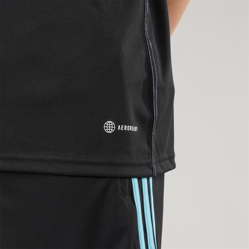 adidas Junior Tiro 23 Club Trainings T Shirt Schwarz / Preloved Blau