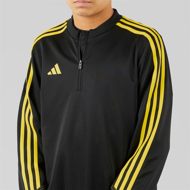 adidas Junior Tiro 23 Club Langarm Trainings Oberteil Schwarz/Hellgelb