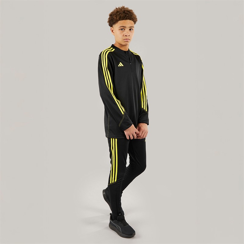 adidas Junior Tiro 23 Club Langarm Trainings Oberteil Schwarz/Hellgelb