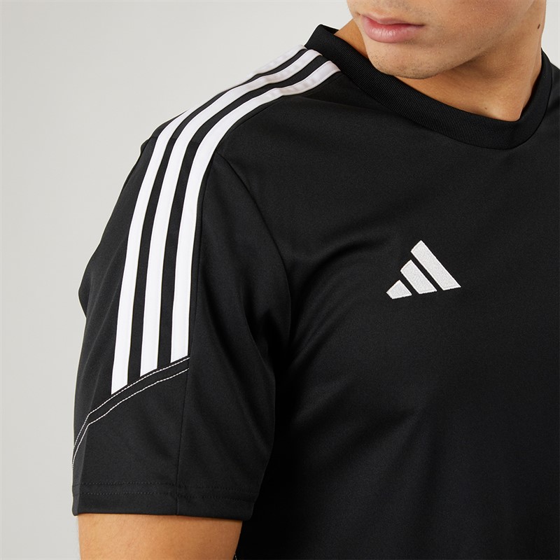 adidas Herren Tiro 23 Kurzarm Club Trainingshemd Schwarz/Weiß