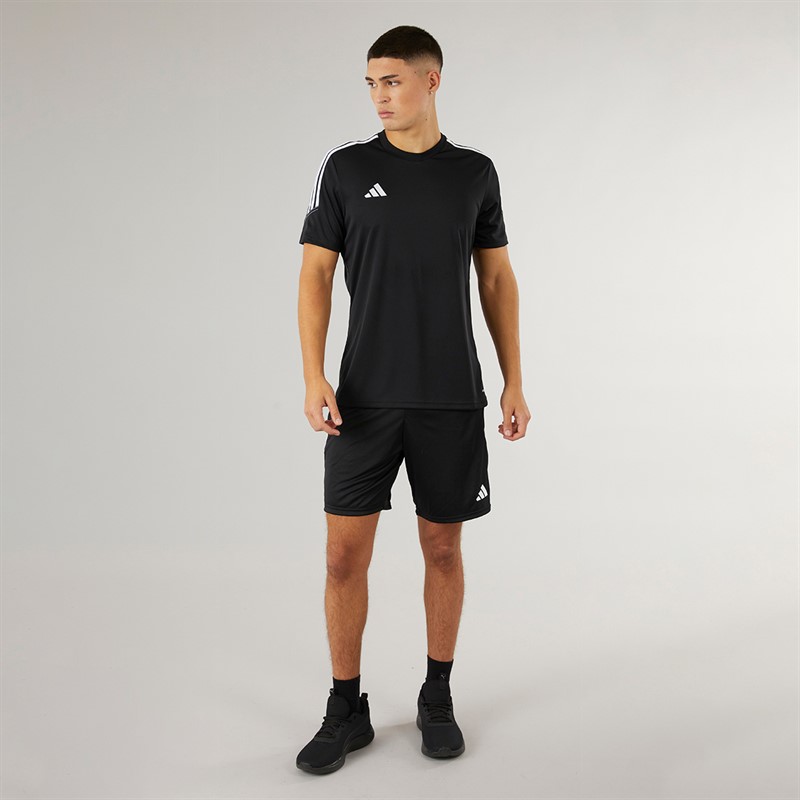 adidas Herren Tiro 23 Kurzarm Club Trainingshemd Schwarz/Weiß