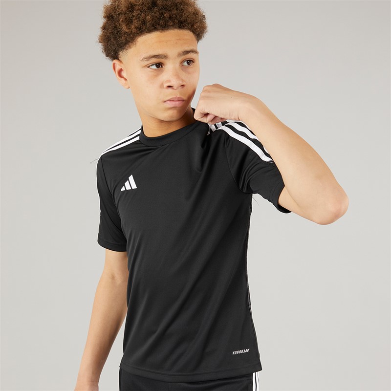 adidas Junior Tiro 23 Club Trainings T Shirt Schwarz/Weiss