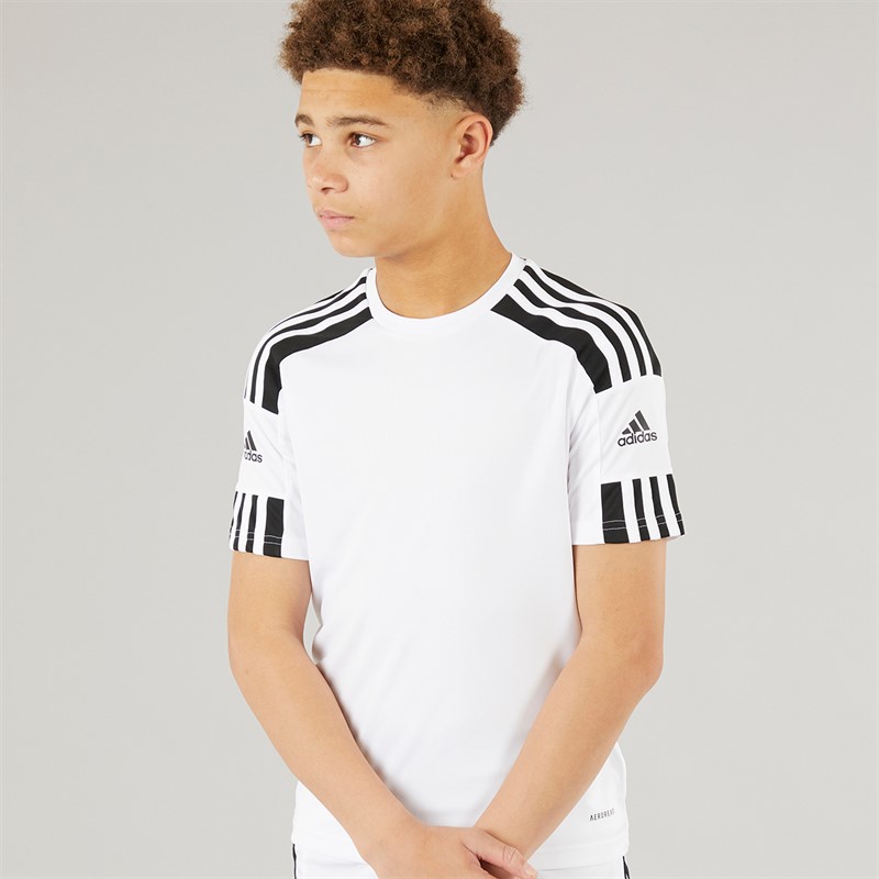 adidas Junior Squadra 21 Trainings T Shirt Weiß/Schwarz