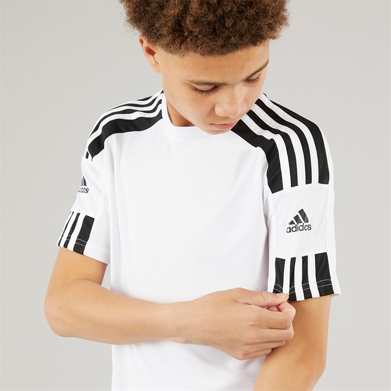 adidas Junior Squadra 21 Trainings T Shirt Weiß/Schwarz