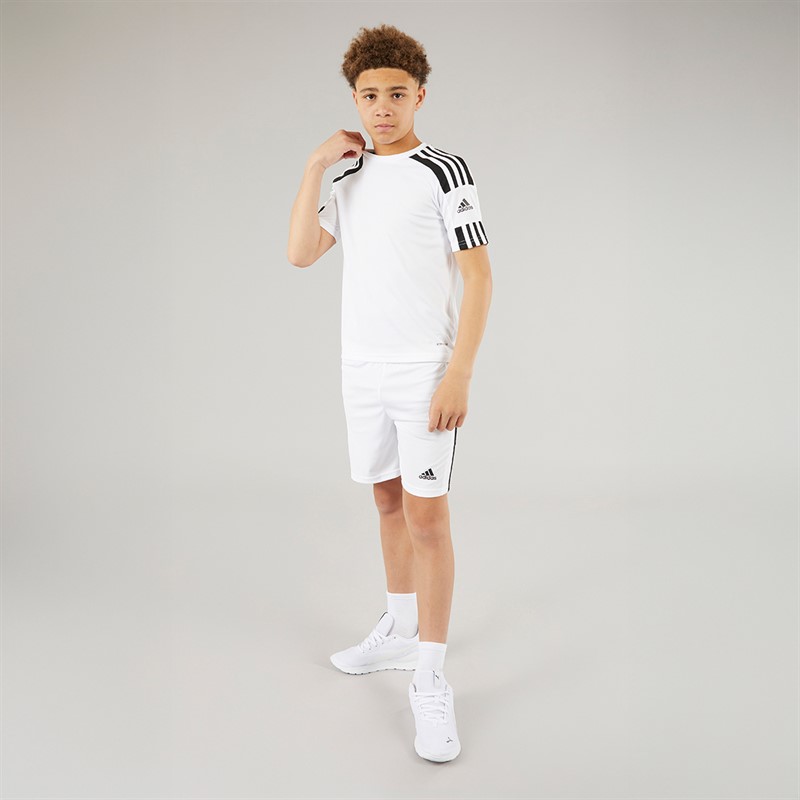 adidas Junior Squadra 21 Trainings T Shirt Weiß/Schwarz