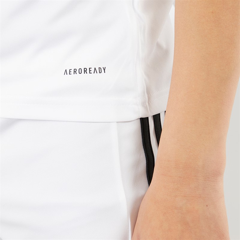 adidas Junior Squadra 21 Trainings T Shirt Weiß/Schwarz