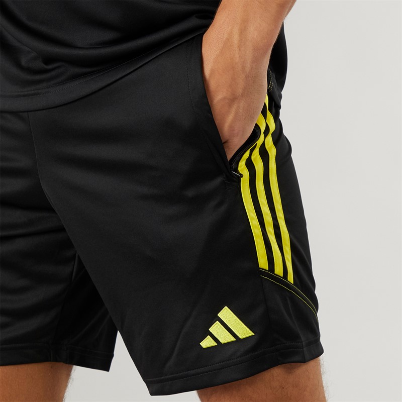 adidas Herren Tiro 23 Club Trainingsshorts Schwarz/Hellgelb