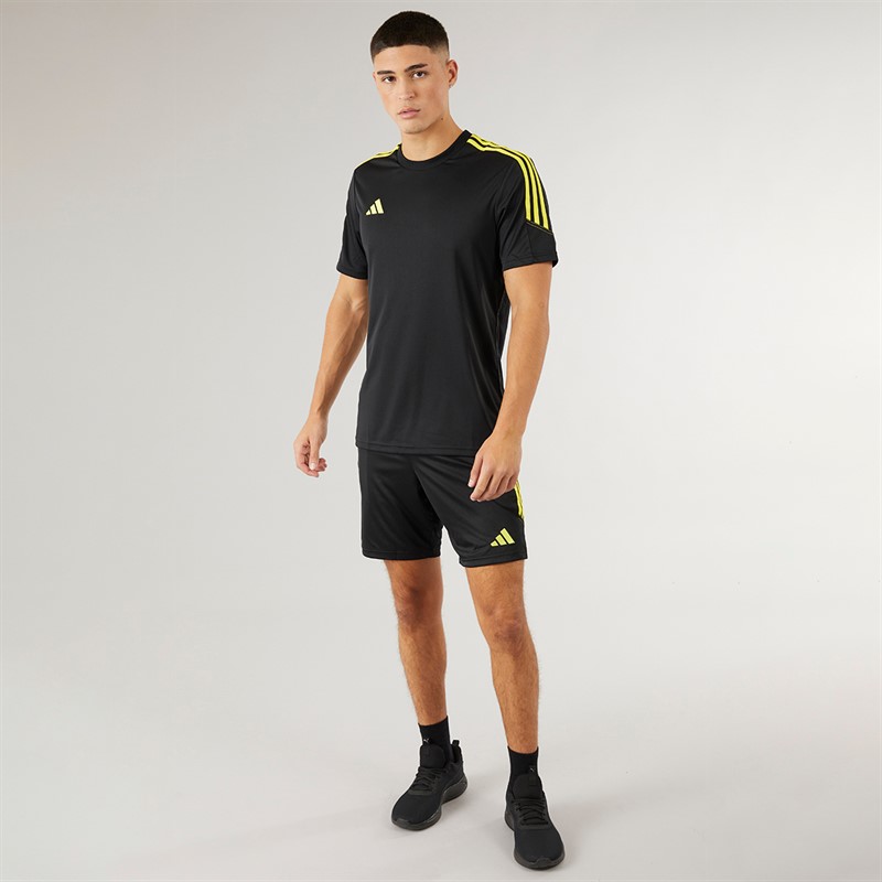 adidas Herren Tiro 23 Club Trainingsshorts Schwarz/Hellgelb