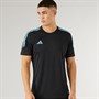 adidas Herren Tiro 23 Club Slim Trainings T Shirt Schwarz/Preloved Blau