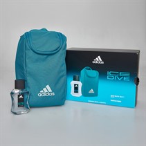 adidas Mens Ice Dive Set Two Piece 50ml EDT Spray And Toiletry Bag Multi