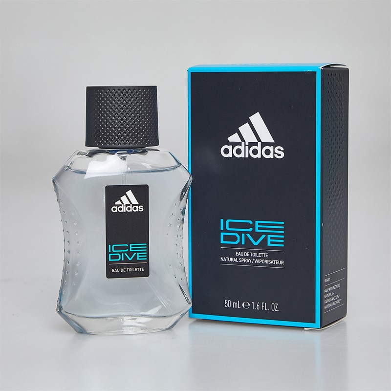 adidas Mens Ice Dive Set Two Piece 50ml EDT Spray And Toiletry Bag Multi