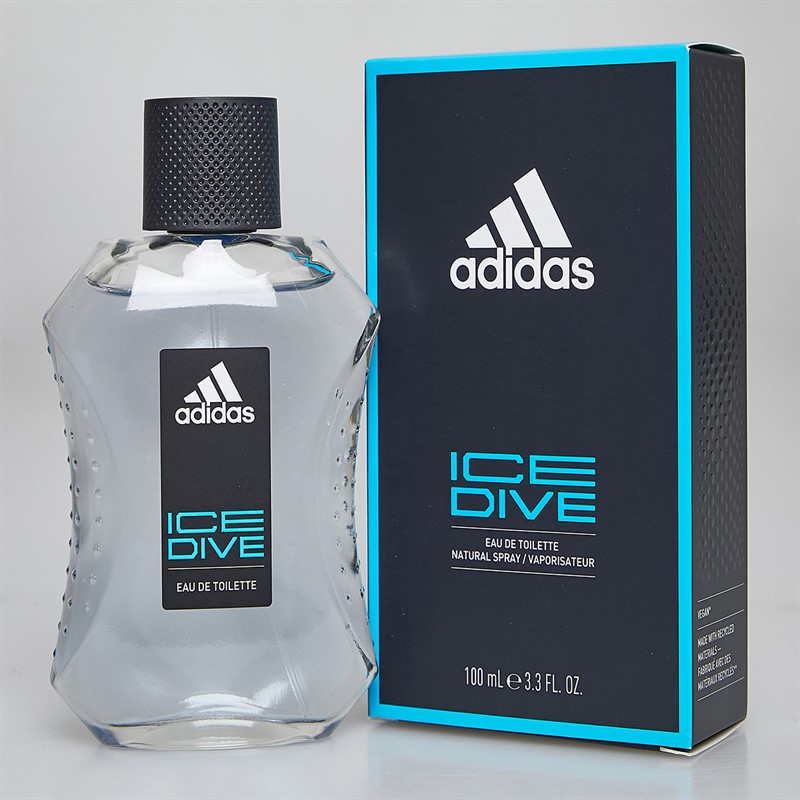 adidas Mens Ice Dive Set Four Piece 100ml EDT 50ml EDT 150ml Deo Spray And 250ml Shower Gel Multi