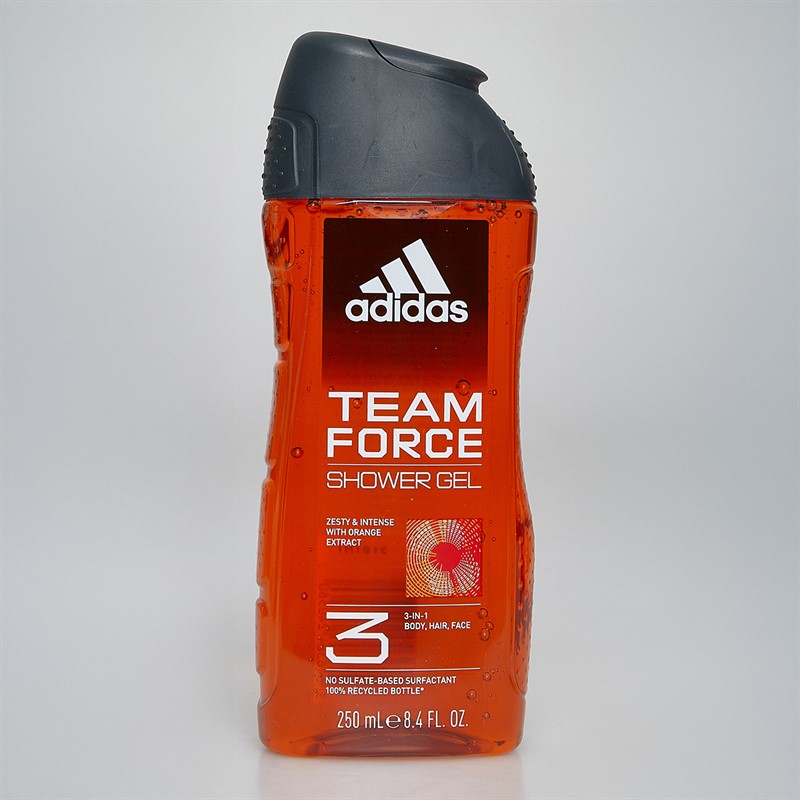 adidas Mens Team Force Two Piece Set 100ml EDT Spray And 250ml Shower Gel Multi