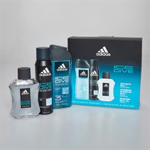 adidas Mens Ice Dive Set Three Piece 100ml EDT 150ml Deo Spray And 250ml Shower Gel Multi
