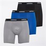 adidas Herren Baumwolle Stretch Drei Pack Boxer Slips Schwarz/Grau/Royal