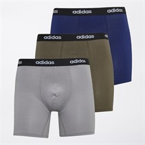 adidas Herren Baumwolle Stretch Drei Pack Boxer Slips Navy/Grau/Olive