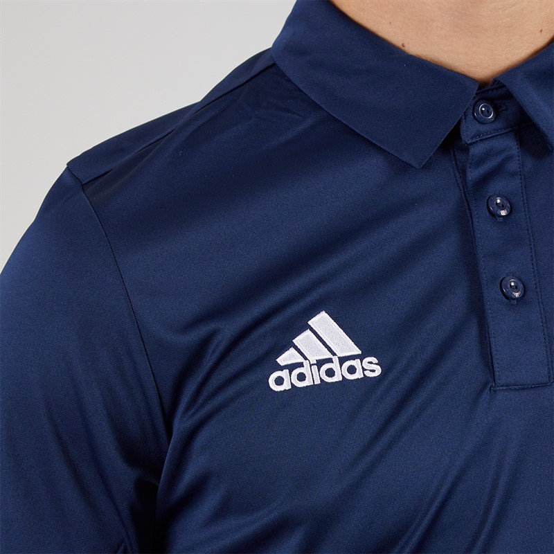 adidas Mens Entrada 22 Short Sleeve Polo Shirt Team Navy Blue
