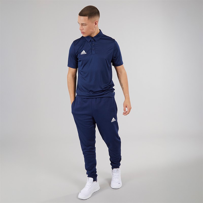 adidas Mens Entrada 22 Short Sleeve Polo Shirt Team Navy Blue