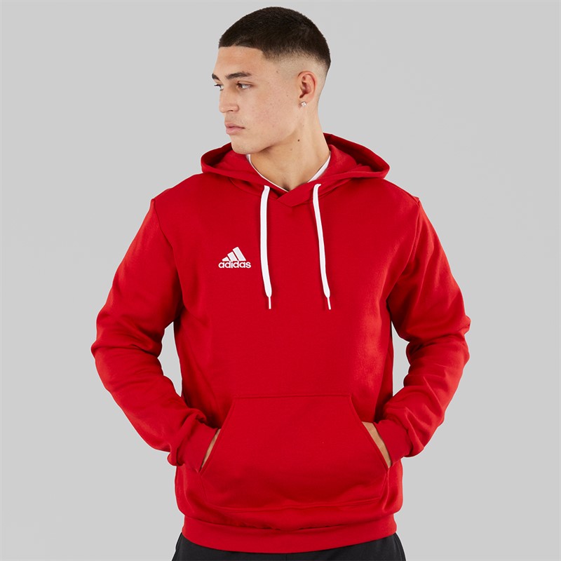 adidas Mens Entrada 22 Pullover Sweat Hoodie Team Power Red