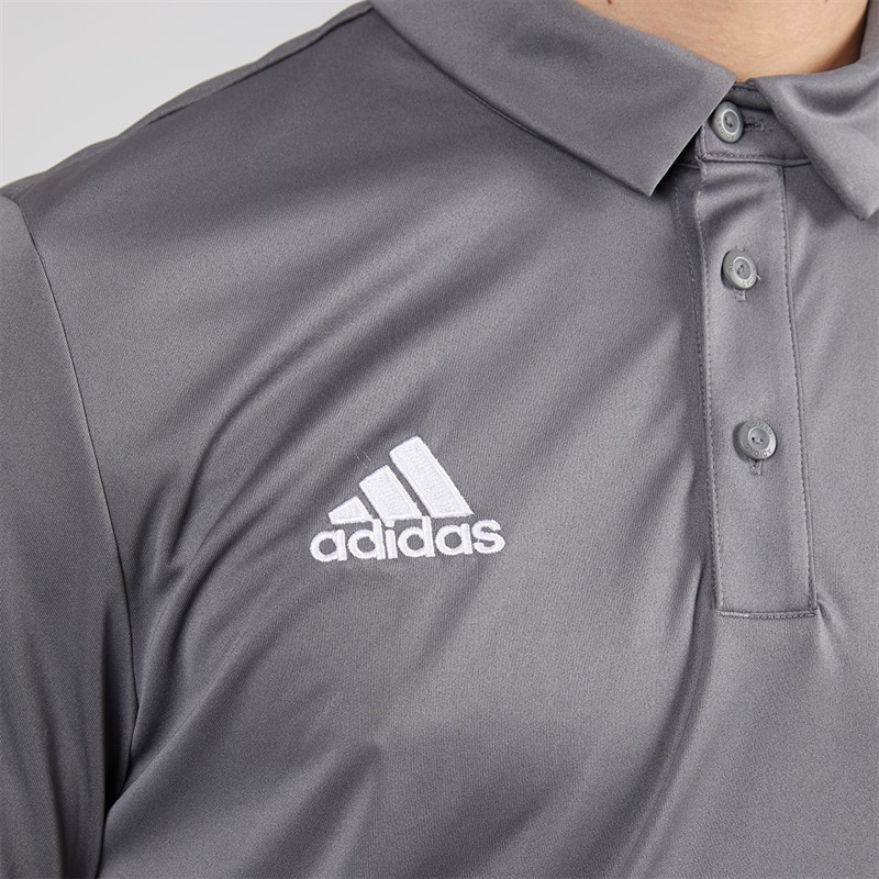 adidas Mens Entrada 22 Short Sleeve Polo Shirt Team Grey Four