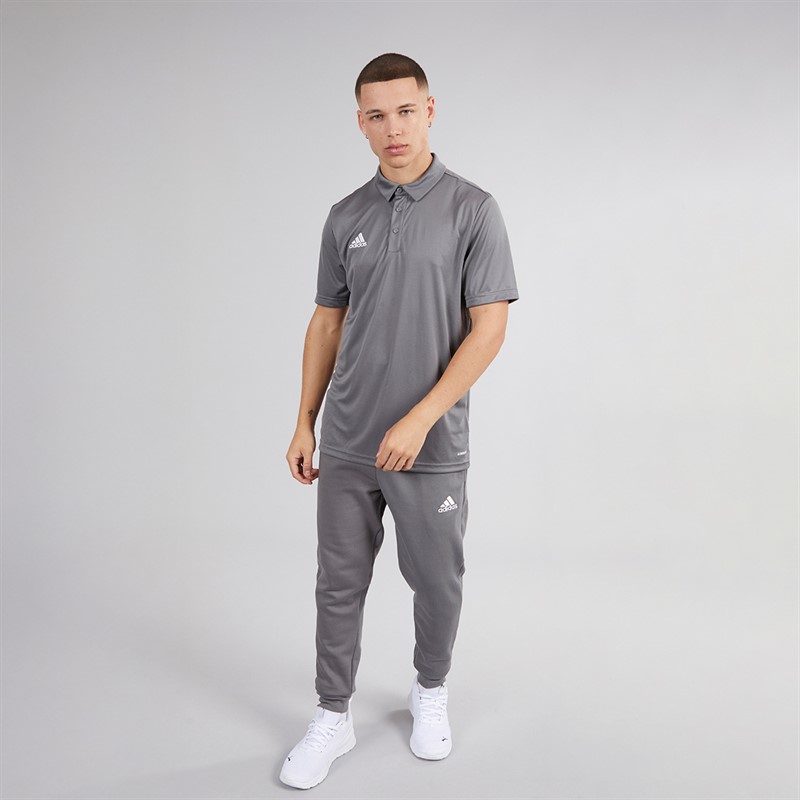 adidas Mens Entrada 22 Short Sleeve Polo Shirt Team Grey Four