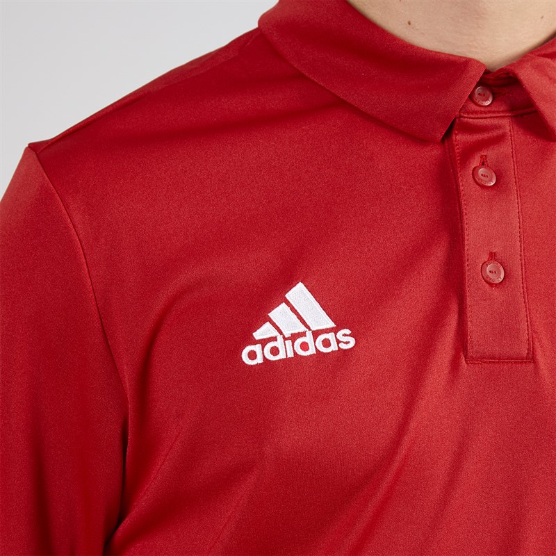 adidas Mens Entrada 22 Short Sleeve Polo Shirt Team Power Red