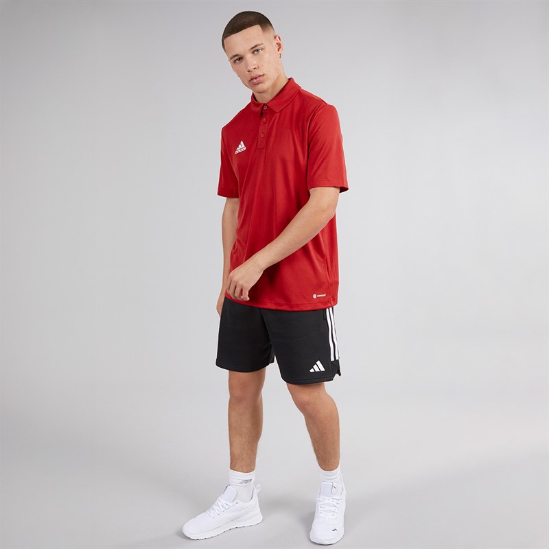 adidas Mens Entrada 22 Short Sleeve Polo Shirt Team Power Red