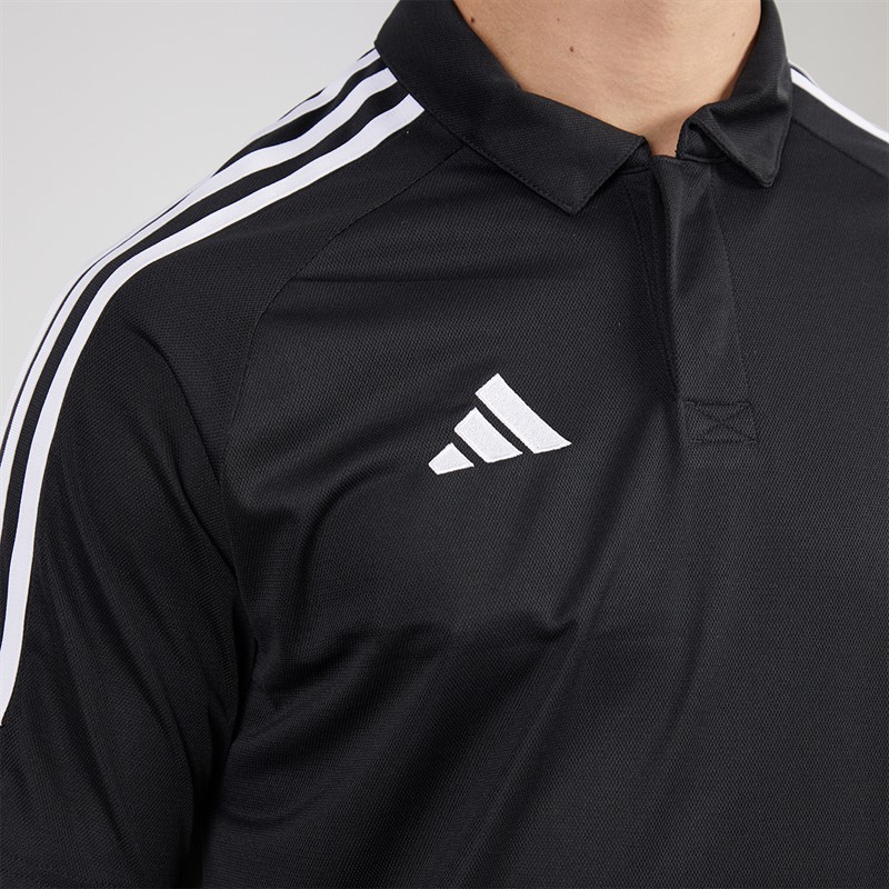 adidas Mens Tiro 23 League Short Sleeve Polo Shirt Black