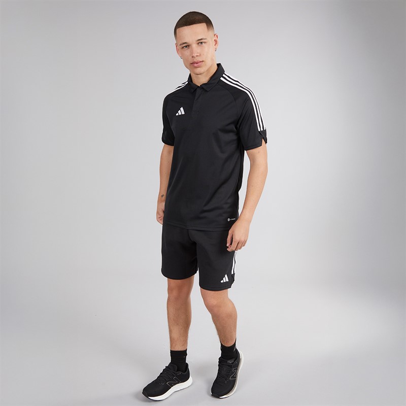 adidas Mens Tiro 23 League Short Sleeve Polo Shirt Black